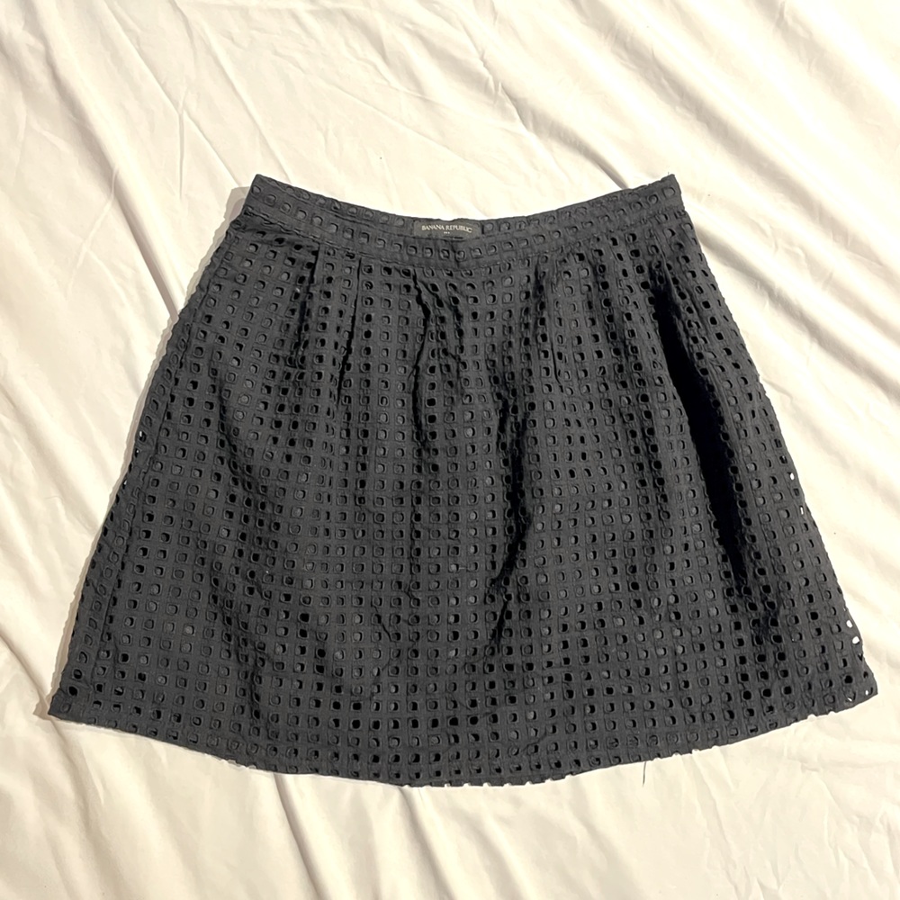 Black eyelet skirt